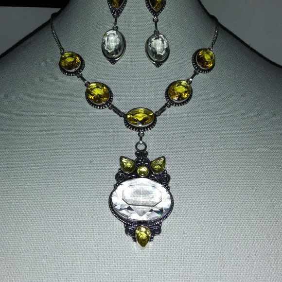 VINTAGE ART DECO HERKIMER DIAMONDS 2-SET - FOR A DUCHESS - BEVERLY HILLS! - Picture 3 of 9